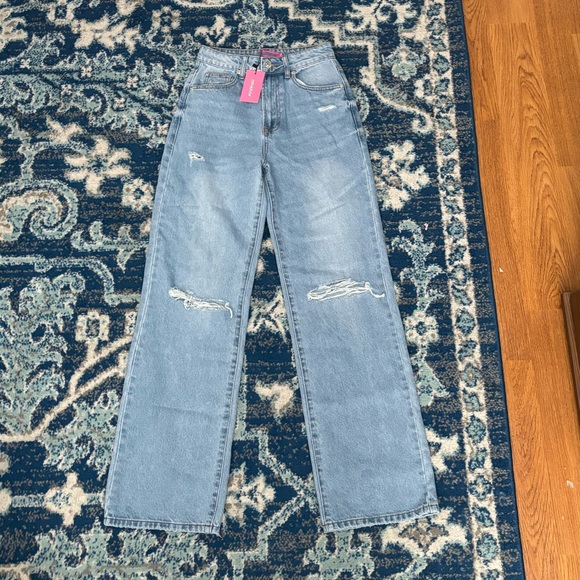 Edikted Lori High-Rise Wide Leg Jeans XS - Picture 4 of 9